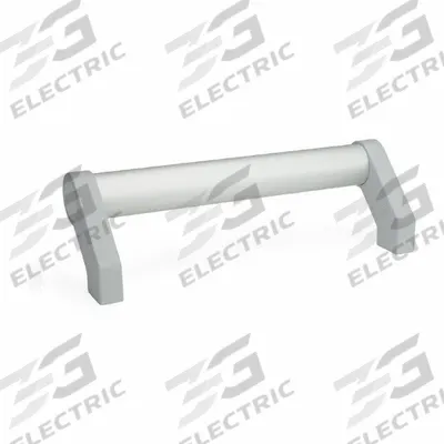 JW WINCO Pull Handle: Threaded Holes, Aluminum, Silver - Load-Rated Angled-Leg Tubular Pull Handles