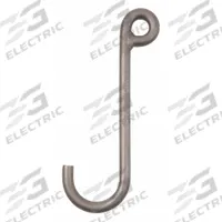 PEERLESS J-Hook: 2,000 lb Working Load Limit, 80 Hook Grade, Alloy Steel, 1 in Material Thick, Plain (MPN JAA100). Key specifications — Color: Silver; Brand: PEERLESS; Visual Indicator Markings: None.