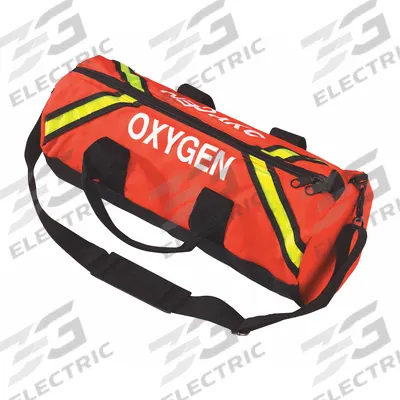 EMI Oxygen Response Bag: 21 in L x 9 1/2 in W x 9 1/2 in H, Hook-and-Loop, Orange - Medical Oxygen Sleeve Bags