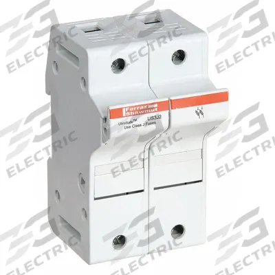 MERSEN Fuse Block: Finger-Safe, 2 Pole, 600 V AC, DIN Rail Mounting - UL Class J Fuse Blocks