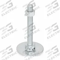 JW WINCO Male-End Leveling Mount: Swiveling Stud, 3/8"-16 Thread Size, 1.97 in, 1,798 lbf Capacity (MPN 40-50-3/8X16-100-A0-SK). Key specifications — Base Shape: Round; Load Capacity: 1,798 lbf; Includes: Nut; Hex Size: 11/16 in.