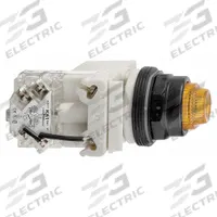 SCHNEIDER ELECTRIC Pilot Light: 30 mm Panel Mounting Size, Amber, LED, 9001K Series (MPN 9001KT38LYA31). Key specifications — Series: 9001K; Brand: SCHNEIDER; Includes Push-To-Test: Push-To-Test Included.