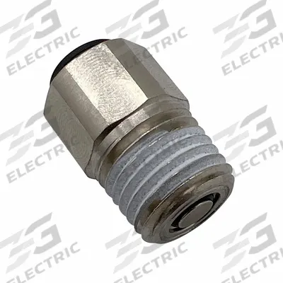 LEGRIS Push-Fit Adapter Fitting: 1/8 in Pipe x 8 mm OD Size, BSPT x Push-to-Connect - Nickel-Plated Brass Tube Fittings