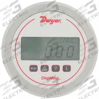 DWYER Digital Differential Pressure Gauge: DM-1000, 0.125 in Tubing, Center Back, 5 in Dial, 4X, 4X (MPN DM-1203). Key specifications — Case Material: Glass-Filled Plastic; Series: DM-1000; Pressure Measuring Units: kPa; Brand: DWYER; Process Connection Location: Center Back; Over-Pressure Limit: 100% Full Scale; Accuracy: ±1.00%; NEMA Enclosure Rating: 4X.