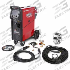 LINCOLN ELECTRIC Multiprocess Welder: Power MIG 360MP, DC, MIG/Stick/Aluminum Pack (MPN K4784-1). Key specifications — Maximum Amperage (Stick): 310 A; Maximum Amperage (TIG): 360 A; Input Voltage (Nominal) (Merch - Table Column, Filters): 575V.