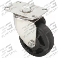 APPROVED VENDOR Plate Caster: Swivel, No Brake, Nylon, 3 1/2 in Wheel Dia., 1 1/4 in Wheel Wd, Slot (MPN P12SX-HNG035G-12). Key specifications — Brand: APPROVED VENDOR; Wheel/Tread Color: Black; Roll Up: Swivel.