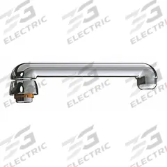 CHICAGO FAUCETS Spout: Spout, Straight, Swivel Spout, Brass, Polished Chrome, Laminar, UNEF (MPN S6E1JKABCP). Key specifications — Includes: Mounting Hardware; Product Type: Spout; Spout Style: Swivel; Body Material: Brass; Color/Finish: Polished Chrome; Brand: CHICAGO FAUCETS.
