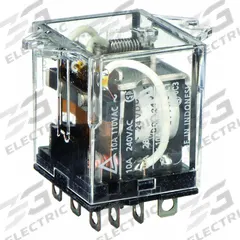 OMRON Flange Mount Relay: Surface (Top Flange) Mounted, 10 A Current Rating, 24V DC, 3PDT (MPN LY3F-DC24). Key specifications — Brand: OMRON; Base Type: Octal; Mounting Style: Top Flange; Electrical Connection: Plug-In Terminal; Manufacturer Part Number: LY3F-DC24; Operating Current: 7.5 A at 110V AC (Inductive Load); Series: LY Series.