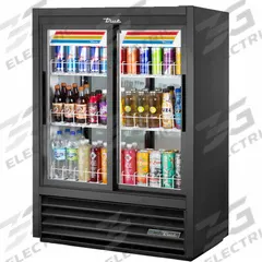 TRUE REFRIGERATION Refrigerated Merchandiser: 54 1/8 in x 39 1/2 in x 24 1/8 in, Black, Sliding (MPN GDM-33CPT-54-HC-LD). Key specifications — attr1277723: TRUE REFRIGERATION; attr1277683: R-290; attr1277688: Sliding; attr1277691: No; attr1277694: Black; attr1280729: GDM.