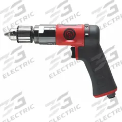 CHICAGO PNEUMATIC Air-Powered Drill: 3/8 in Chuck, Light Duty, 2,100 RPM, 0.5 hp, Keyed, Reversible (MPN CP9790C). Key specifications — attr1320790: CHICAGO PNEUMATIC.