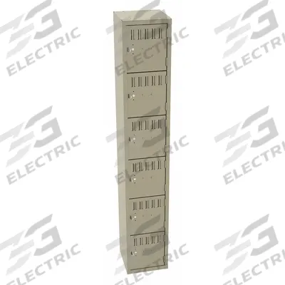 TENNSCO Box Locker: 12 in x 12 in x 72 in, 6 Tiers, 1 Units Wide, Louvered, Padlock Hasp - Louvered Metal Box Lockers