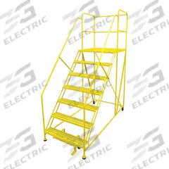COTTERMAN Work Platform: 5.8 ft Platform Ht - Max, 36 in x 60 in, Steel, 800 lb Load Capacity (MPN 7WP3660RA3B4B8AC2P6). Key specifications — Folding: Not Foldable; Mobility: Rolling; Components Included: Rubber Foot Pads; Use Location: Indoor; Brand: COTTERMAN; Color: Yellow; Height Adjustability: Fixed Height; Includes Handrails: Handrails Included.