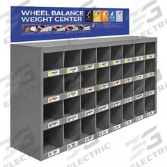 PERFECT EQUIPMENT Wheel Weight Rack: 4 Shelves, 19 1/4 in Overall Ht, 34 in Overall Lg (MPN WALLRACK20). Key specifications — Brand: PERFECT EQUIPMENT.