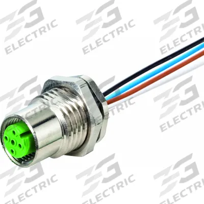 MURRELEKTRONIK Cordset: M12 Female – Rear Mounting Receptacle, A, 4 Pins - M12 Receptacles for Signal & Low-Power Applications