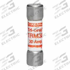MERSEN Fuse: TRM Series, Midget, Time-Delay, 30 A, 250 V AC, 13/32 in x 1 1/2 in, Non-Indicating (MPN TRM30). Key specifications — Series: TRM; Brand: MERSEN.
