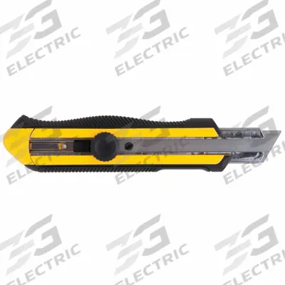 STANLEY Snap-Off Utility Knife: 7 in Overall Lg, Rubberized, 7 Segments, 0 Blades Stored - 25mm Blade Snap-Off Knives