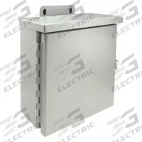WIEGMANN Enclosure: Steel, 8 in x 8 in x 4 in, 3R, Solid Cover, Hinged, Included, Painted (MPN RHC080804). Key specifications — Brand: WIEGMANN; Closure Method: Padlock Hasp; Knockouts: Included.