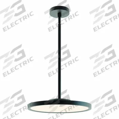 AFX Decorative Pendant: 15 5/8 in Dia, 1 in Ht, Black, 2,525 lm - Edge Pendant Lights