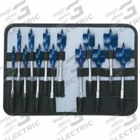 BOSCH Spade Drill Bit Set: 6 in Overall Lg, Bright (Uncoated), 1/4 in Shank Hex Size, 13 Drill Bits (MPN DSB5013P). Key specifications — attr277223: BOSCH; attr255674: Bright (Uncoated); attr255683: Carbon Steel.