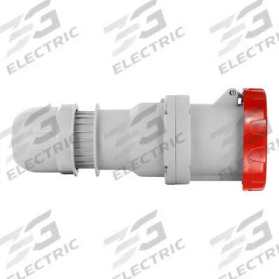 LEVITON Pin and Sleeve Connector: Red, 346 to 415V AC, Three Phase, 63 A, 4 Pole - Watertight Connectors