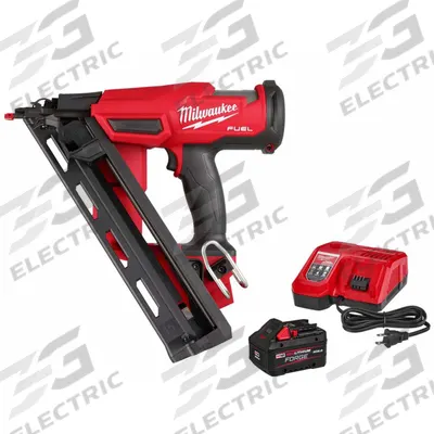 MILWAUKEE Nail Gun Kit: Finish, Sequential, For 15 ga Nail Gauge, (1) 8.0 Ah, Adhesive - Milwaukee Cordless Nailers