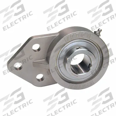 IPTCI BEARINGS Flange Mount Bearings: Radial Ball, 1/2 in Bore, SS, Set Screws - Food-Grade Flange-Mount Ball Bearings