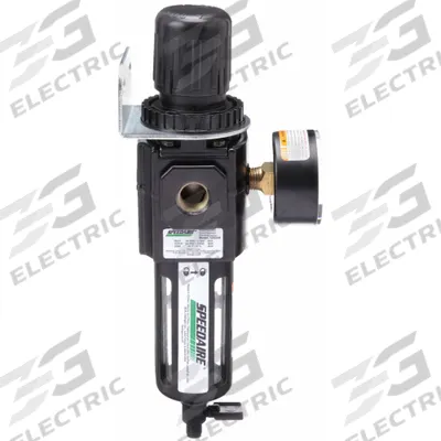 SPEEDAIRE Filter-Regulator: Intermediate Duty Series, 3/8 in NPT, 120 cfm, 40 micron - Speedaire FRL Air Filter/Regulators