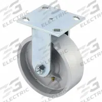 APPROVED VENDOR Plate Caster: Rigid, No Brake, Iron, 6 in Wheel Dia, 2 in Wheel Wd, Slot, Rectangle (MPN P21R-D060R-14). Key specifications — Wheel Bearing Type: Roller; Wheel/Tread Color: Black; Brand: APPROVED VENDOR; Caster Type: Rigid.