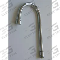 SPEAKMAN Spout: Spout, Gooseneck, Swivel Spout, Brass, Chrome, 1.5 gpm Flow Rate, Aerated/Laminar (MPN RPG18-0213-CA). Key specifications — Includes: 6 in Gooseneck and Lockwasher; Product Type: Spout; Spout Style: Swivel; Body Material: Brass; Brand: SPEAKMAN.