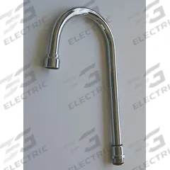 SPEAKMAN Spout: Spout, Gooseneck, Swivel Spout, Brass, Chrome, 1.5 gpm Flow Rate, Aerated/Laminar (MPN RPG18-0213-CA). Key specifications — Includes: 6 in Gooseneck and Lockwasher; Product Type: Spout; Spout Style: Swivel; Body Material: Brass; Brand: SPEAKMAN.