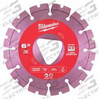 MILWAUKEE Diamond Saw Blade: Green Concrete, 6 in Blade Dia., 6 in Arbor Size, Dry, Best, Segmented (MPN 49-93-7261). Key specifications — attr1097734: Dry; attr1097738: Green Concrete Saw; attr1097751: MILWAUKEE.