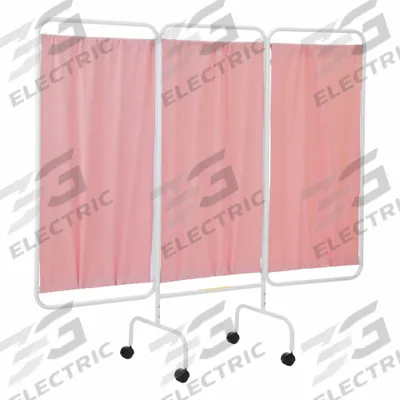 R&B WIRE PRODUCTS Privacy Screen: 3 Panels, Vinyl, Pink - Rolling Privacy Screens