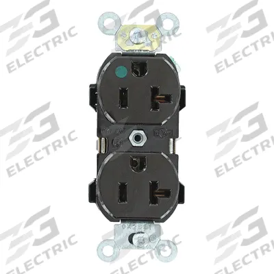 LEVITON Receptacle: Hospital Grade Fed. Spec., Duplex, 5-20R, Brown, 125V AC, 20 A - General Purpose Receptacles