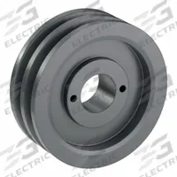 APPROVED VENDOR V-Belt Pulley: 2AK54, 2 Groove, 5.25 in OD, Bushed Bore, H/QT, Cast Iron, Webbed (MPN 2AK54H). Key specifications — Pulley Industry Number: 2AK54; Pitch Diameter: 4.66 in (3L); For Belt Section (broad, with similar types): 4L, A, or AX.