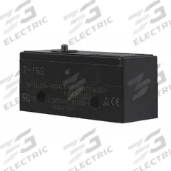 OMRON Snap Action Switch: Pin Plunger Actuator, 1NO/1NC, Solder (MPN Z-15G). Key specifications — AC Contact Rating: 15 A @ 250 V; Electrical Connection: Solder; Series: Z; Brand: OMRON.