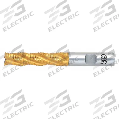 OSG Roughing End Mill: High Speed Steel, TiN Coating, 4 Flute, 1/2" Mill Dia - General Purpose High-Speed Steel Roughing End Mills