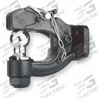 REESE Pintle Hook and Ball: Bolt On, 16,000 lb Gross Vehicle Wt Capacity, 3,000 lb Tongue Wt, Steel (MPN 7411620). Key specifications — Vehicle Class: V; Material: Steel; Finish: Powder Coated; Brand: REESE.