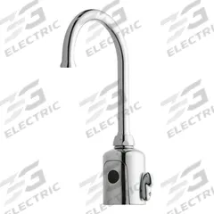 CHICAGO FAUCETS Bathroom Sensor Faucet: HyTronic Gooseneck, Cast Brass, Polished Chrome Finish (MPN WWG116.432.AB.1T). Key specifications — Brand: CHICAGO FAUCETS; Includes: Mounting Hardware; Series: HyTronic Gooseneck.