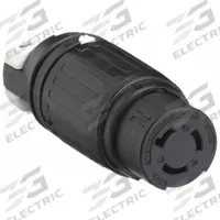 HUBBELL Locking Connector: Non-NEMA, Black/White, 250V DC/600V AC, 50 A Current Rating, 2 Poles (MPN HBL3762C). Key specifications — Brand: HUBBELL.