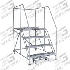 COTTERMAN Mobile Work Platform: 3.3 ft Platform Ht - Max, 36 in x 36 in, Steel, 800 lb Load Capacity (MPN 4WP3636RA3B4B8AC1P6). Key specifications — Folding: Not Foldable; Mobility: Rolling; Components Included: Rubber Foot Pads; Use Location: Indoor; Brand: COTTERMAN; Color: Gray; Height Adjustability: Fixed Height; Includes Handrails: Handrails Included.