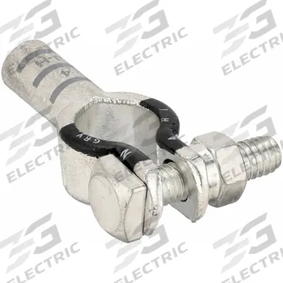ECO-MAX Battery Terminal: Straight, Crimp, 4 ga, Gray Color, Negative, Copper/Tin - Straight Alignment