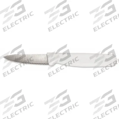 CRESTWARE Paring Knife: Serrated, 3 1/2 in Overall Lg, Steel Blade, Polypropylene Handle - Paring Knives