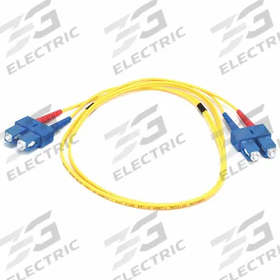 MONOPRICE Fiber Optic Patch Cord: Single Mode, 1 m Lg, SC End 1, SC End 2, Yellow - Single-Mode Fiber Optic Patch Cords