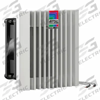 RITTAL Axial Fan: 32 cfm Airflow @ 0.000 in SP, 8 in Ht, 4 1/8 in Dp, Terminals - Standard Square Axial Fans