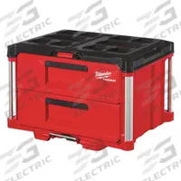 MILWAUKEE PACKOUT Tool Box: Polymer, Black/Red, 22 3/16 in W x 14 5/16 in H x 16 5/16 in D (MPN 48-22-8442). Key specifications — attr1117293: MILWAUKEE; attr1117310: Security Bar; attr1117382: Polymer; attr1117383: Black.