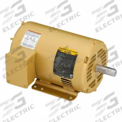 BALDOR General Purpose Motor: Rigid Base Mount, Open Drip Proof, 3 hp, 230/460V AC, 3,450 RPM (MPN EM3158T). Key specifications — Brand: BALDOR; Nameplate Voltage @ 60 Hz: 230/460V AC; Full Load Current @ 60 Hz: 7.6/3.8 A; Nameplate RPM @ 60 Hz: 3,450 RPM; Motor Enclosure: ODP.