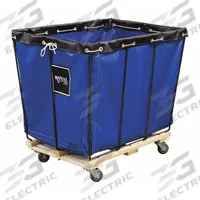 ROYAL BASKET TRUCKS Basket Truck: 10 cu ft, 600 lb, 34 in L x 22 in W x 23 in H, Blue, Wood (MPN G08-BBX-RVA-3UNN). Key specifications — Brand: ROYAL BASKET TRUCKS; Liner Color: Blue; Caster/Wheel Configuration: (4) Swivel; Assembled/Unassembled: Assembled.