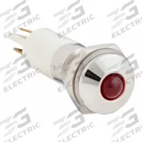 APPROVED VENDOR Raised Panel Light: 10 mm Panel Mounting Hole Dia, LED, Red, Raised Head, M10 (MPN 24M078). Key specifications — Brand: APPROVED VENDOR; Electrical Connection: 0.11 Male Quick Disconnect.