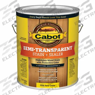 CABOT Wood Stain and Sealer: Exterior, Oil, 1 gal Container Size, Wood, Flat - Combination Wood Stain & Sealers