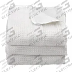 FOUNDATIONS Blanket: 40 in Overall Lg, 32 in Overall Wd, White, Acrylic, Polysatin, Hemmed, Blanket (MPN CB-TL-WH-06). Key specifications — Color: White; Brand: FOUNDATIONS; Fabric Material: Acrylic.